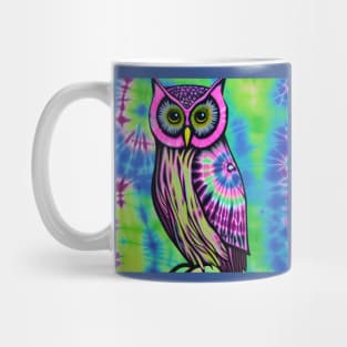 Tie-Dye Owl Painting Mug